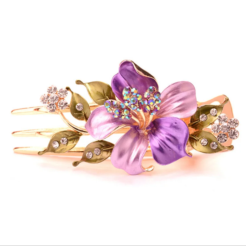 luxurious name Roses Super multi Cubic Zirconia Multicolor Barrettes Fashion hair combs For women Free shipping 002 | Украшения и