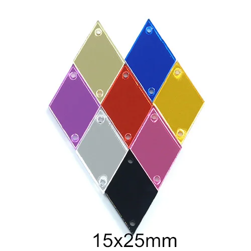 Mix Color-35 37 форм 50 шт разноцветные акриловые зеркальные пришивные стразы с плоской задней стороной для шитья камней с отверстиями для DIY блестящей одежды B1131 - Цвет: Mix Color-35
