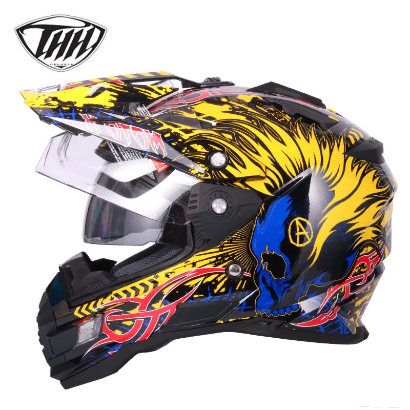 THH tx27 casco capacetes moto rcycle шлем крест с двойным козырьком atv mtb downhil полный уход за кожей