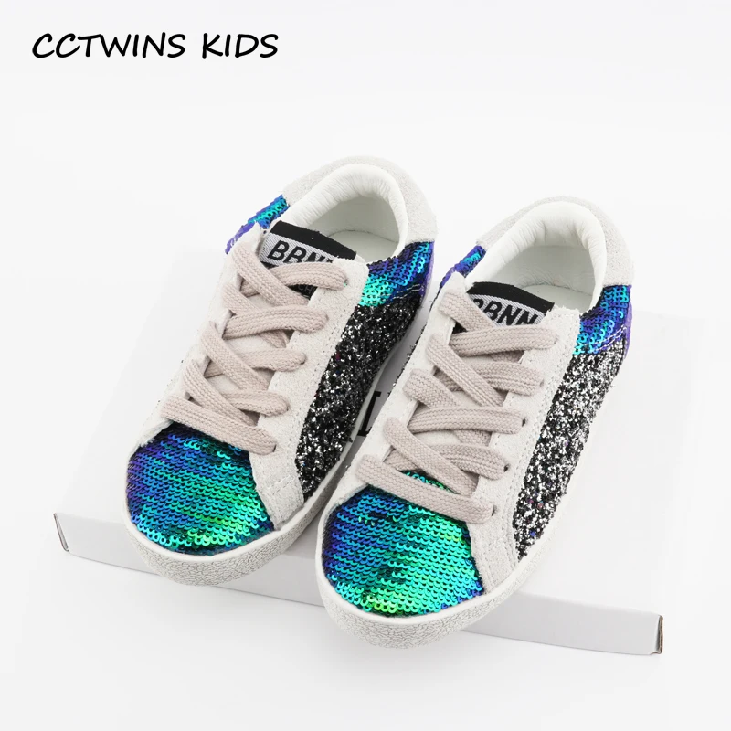 CCTWINS KIDS 2018 осенние модные детские кроссовки с блестками повседневные из