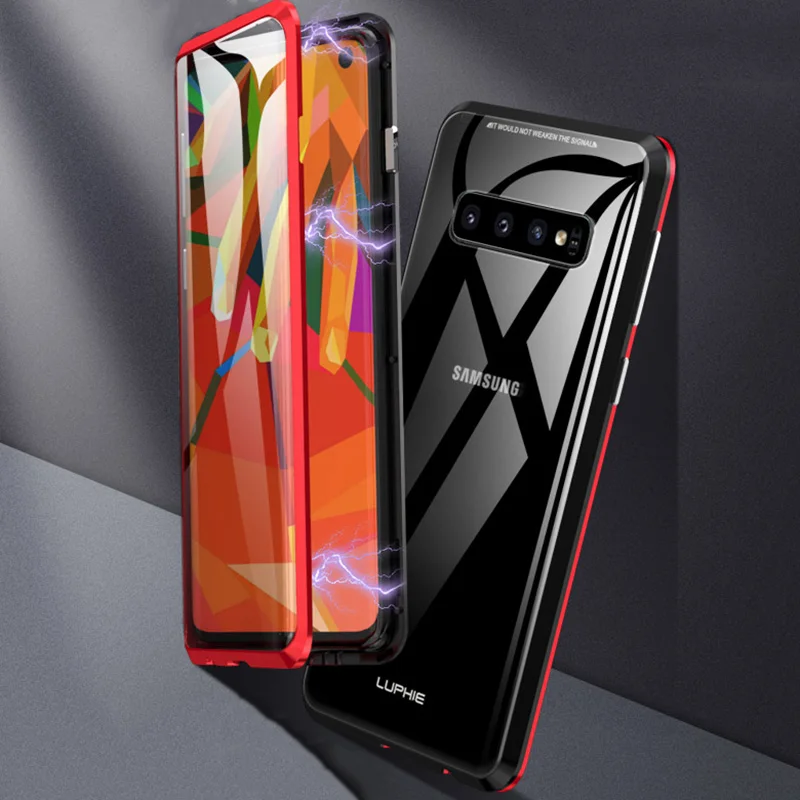 Передняя и задняя Стекло дизайн для samsung Galaxy S10 плюс металлический корпус