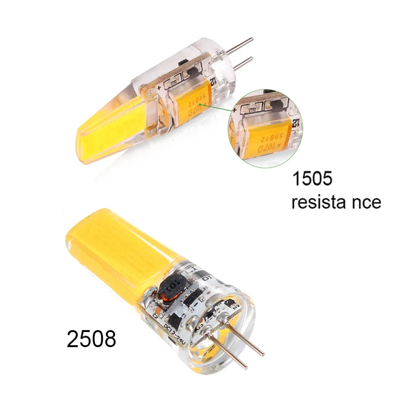 Светодиодная лампочка G4 COB 2508 1505 белый теплый прясветильник свет для шкафа