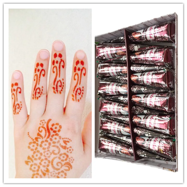 1 шт. индийская хна паста конус Mehndi палец краска для тела Водонепроницаемый DIY