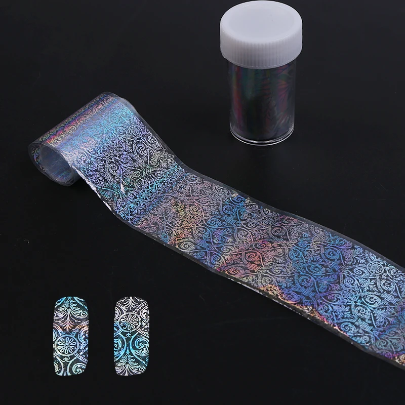 

1 Roll Holo Lace Starry Nail Foil 4*100cm Heart Flower Manicure Nail Art Transfer Sticker