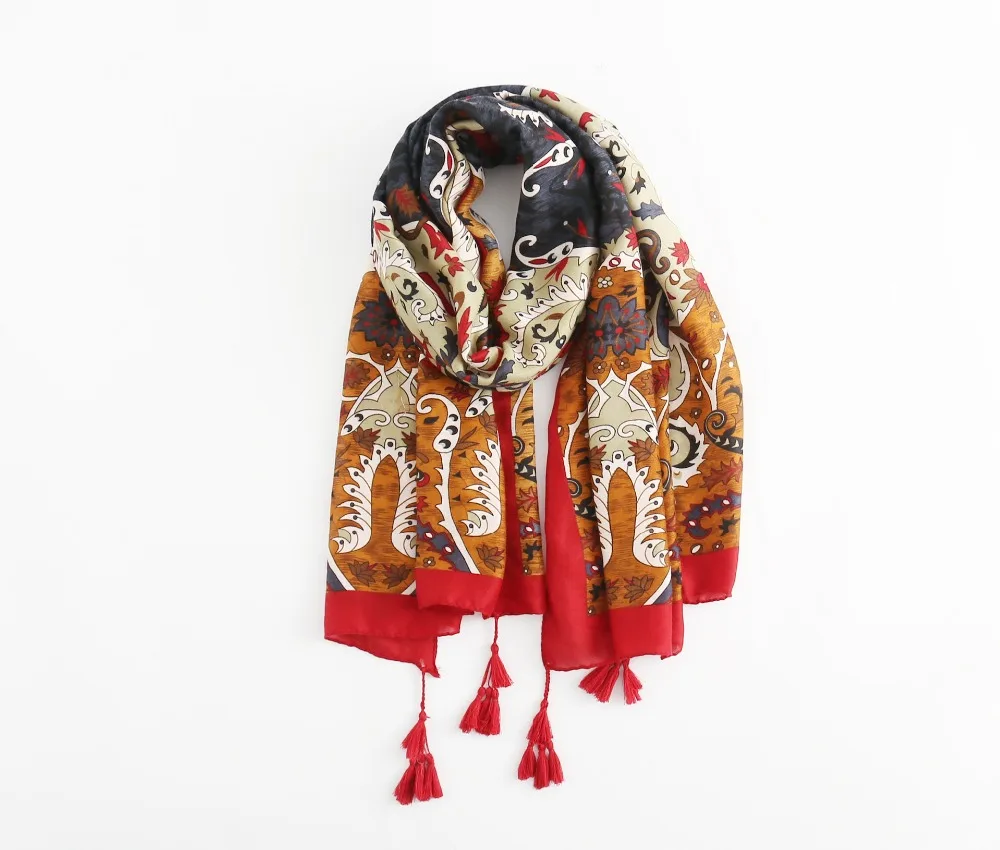 Женский шарф шаль Foulard Femme женские шарфы богемные для женщин хлопковые льняные с