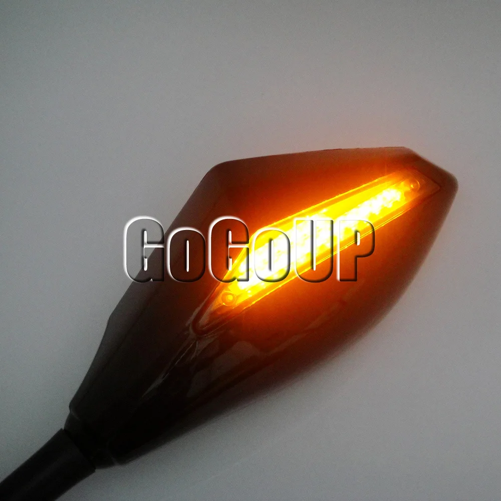 Мотоциклетные зеркала заднего вида со светодиодными указателями поворота для