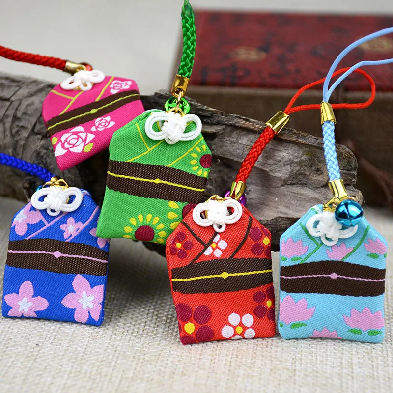 Брелки для ключей Omamori в традиционном стиле подвеска виде цветка хорошего
