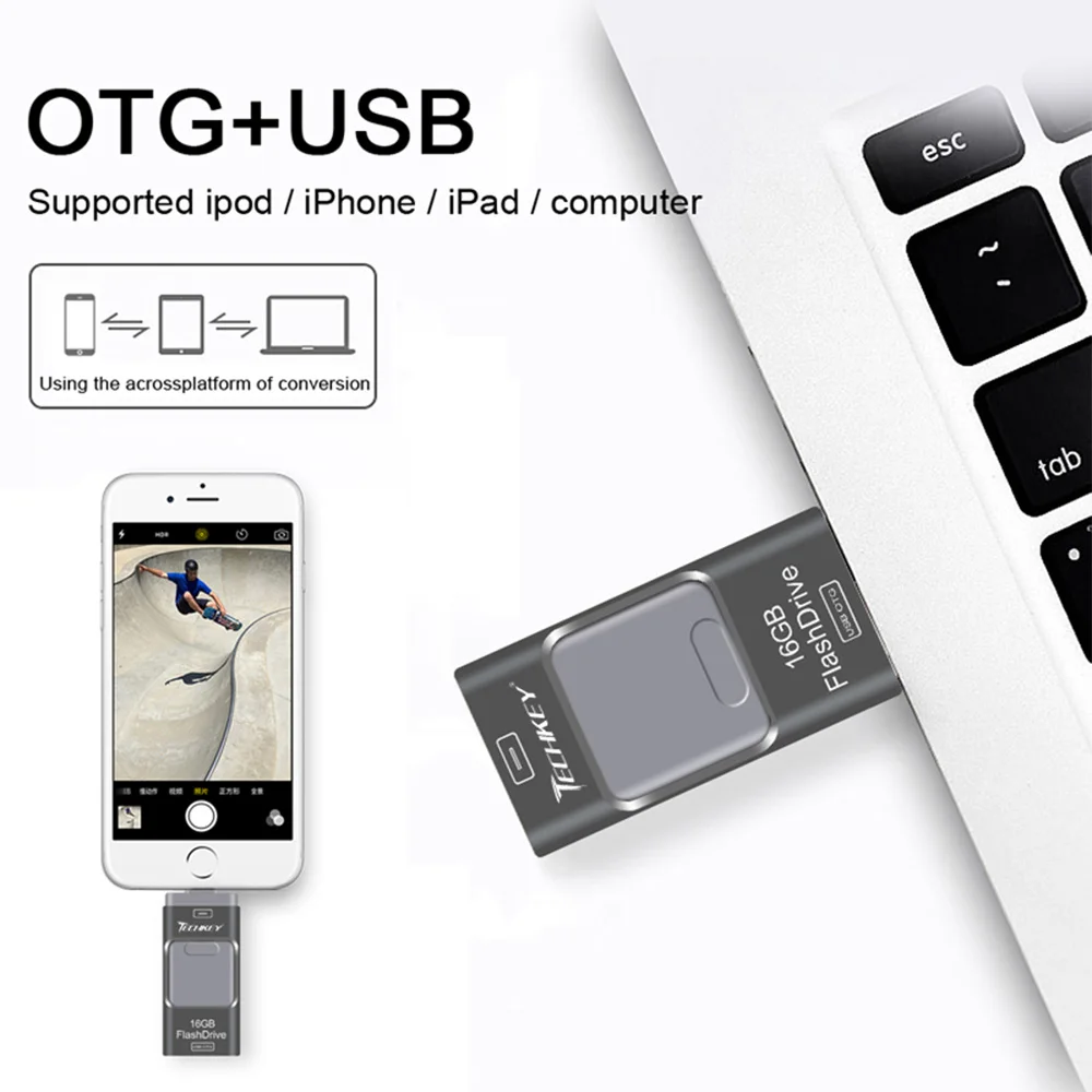 Новый OTG usb 3 0 для iphone 7 флэш накопитель ipad mini pen drive 8 Гб 16 64 128 ГБ Флешка 32 memoria cel stick|otg