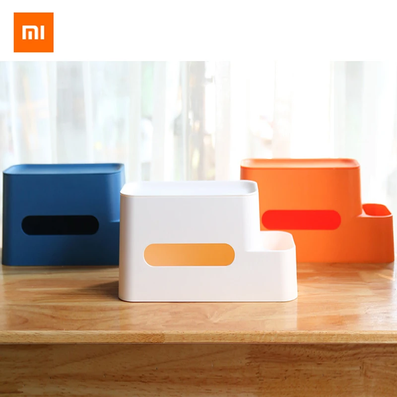 3 цвета оригинальный Xiaomi коробка для хранения салфеток настольная офиса умный