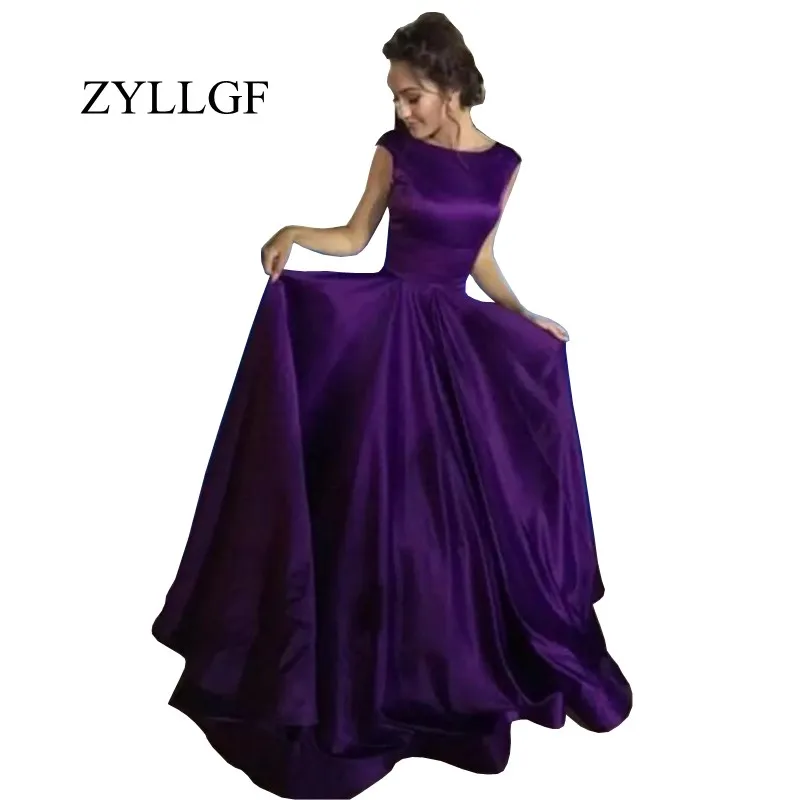 ZYLLGF принцессы Длинные атласные Фиолетовый платье невесты матери Сексуальная