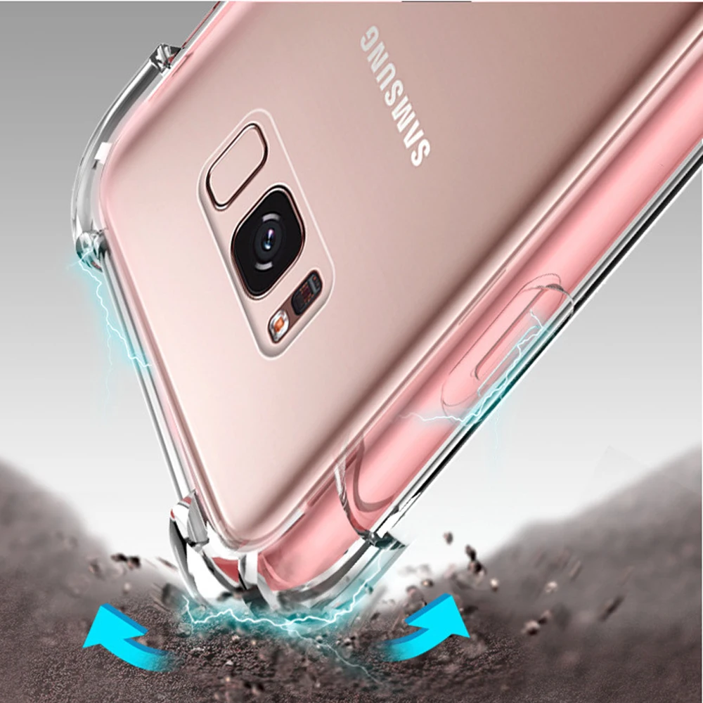 Прозрачный чехол-бампер для Samsung Galaxy A8 Plus A5 A6 S8 S7 S9 Note 8 J3 J5 J7 2016/2017 |