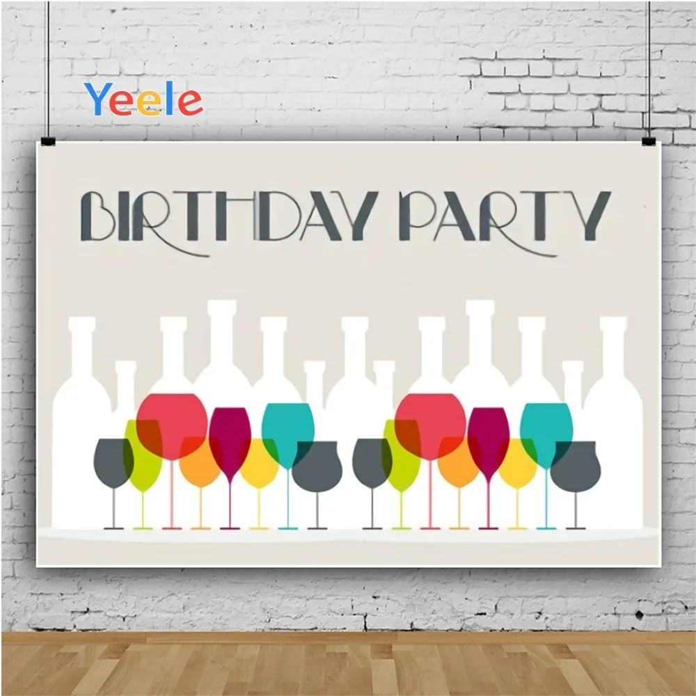 Yeele Wineglass бокал вино Красочные партии День рождения фотографии фоны