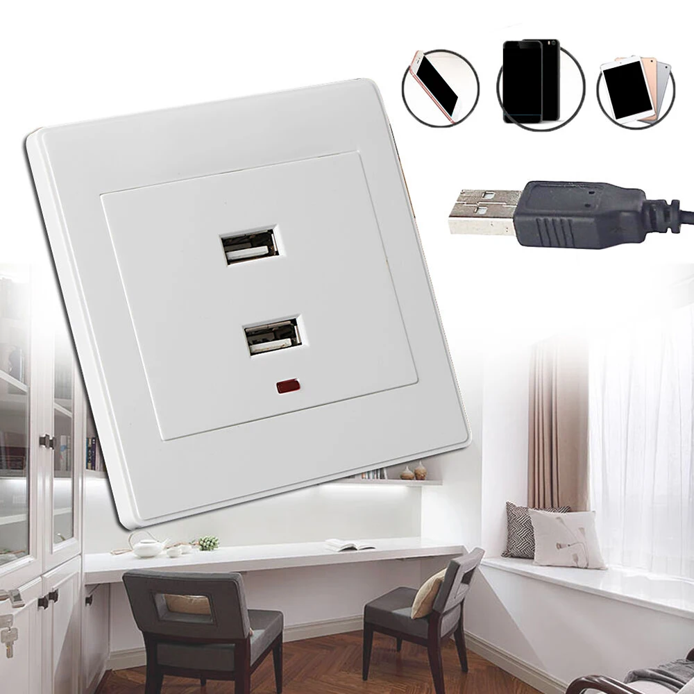 Новейшая модель 1 шт. Dual USB настенная розетка Зарядное устройство AC/DC Мощность
