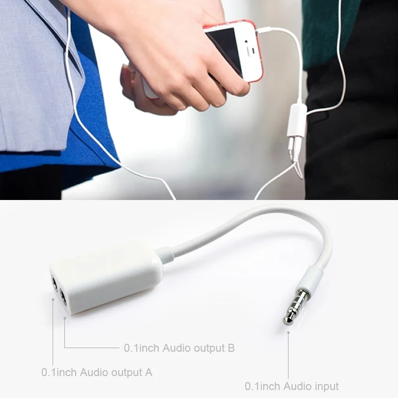 

Hot Sale 3.5mm Dual Jack Earphone Headphone Splitter Adapter For Samsumg iPhone Phone Laptop Tablet MP3 Player Audio Devices