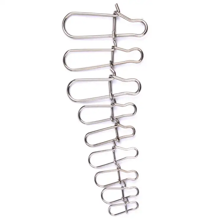 100 шт. нержавеющая сталь хороший Fastlock оснастки карабин для рыболовной снасти