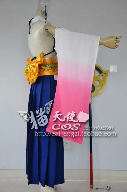 Костюм на Хэллоуин из аниме финальная фантазия X Yuna топ + юбка пояс рукава 11|halloween