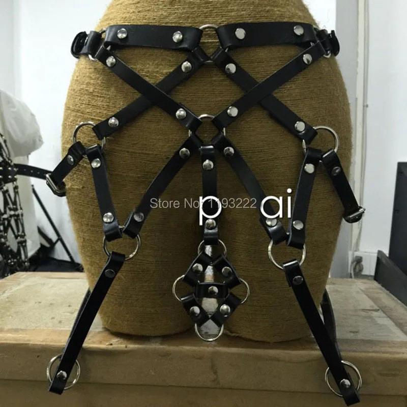 Женский кожаный ремень ручной работы в стиле панк/Готика|leather harness|body bondage beltbody |