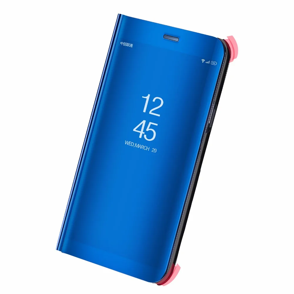 Умный зеркальный флип чехол для Xiaomi Redmi Note 8 7 5 6 K20 Pro 4X 5A 6A 7A Plus S2 кожаный Mi 9T 9 SE A1 A2
