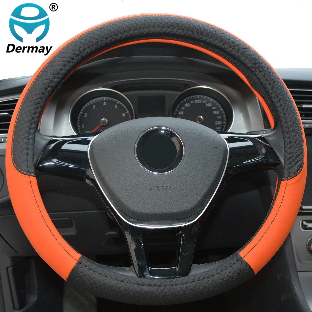DERMAY Новое поступление 7 цветов искусственная кожа размер 38 см для автомобилей VW