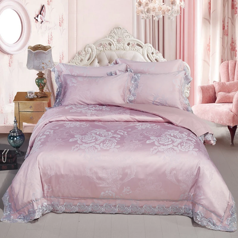 Роскошный жаккардовый Шелковый комплект постельного белья из хлопка