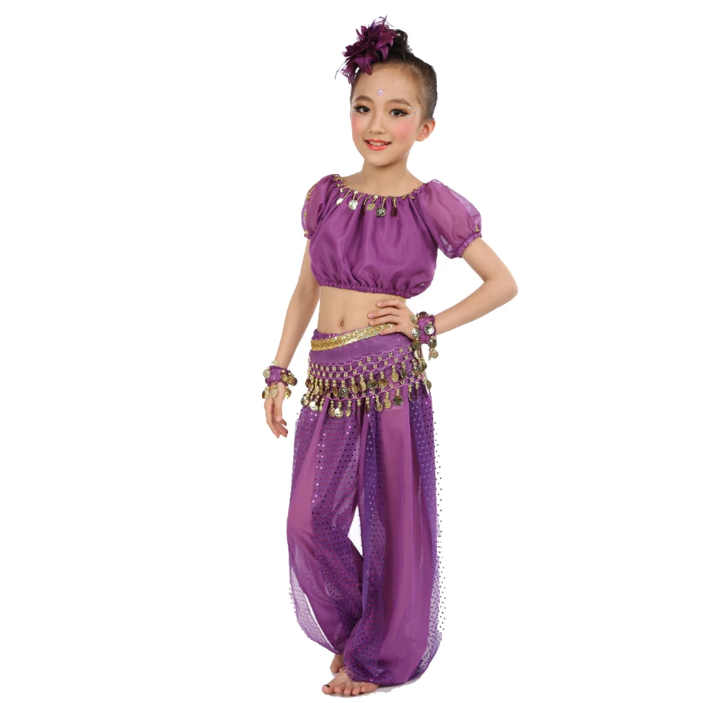 Детские танцевальные костюмы для девочек 5 предметов с блестками Saia Cigana фламенко