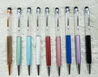 new fashion 10pcs 2 in 1 crystal mobile phone stylus pen bling clear touch screen pen free shipping