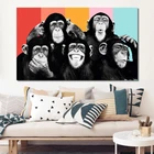 Современные животные, плакаты и принты, настенная живопись, холст, красивые орангутаны, декоративные картинки для гостиной, декор куадросов