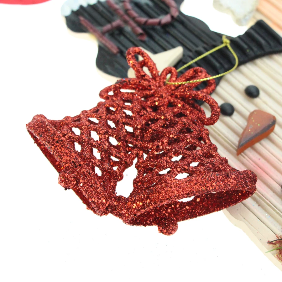 1 PC transparent Gold powder color Small bell Christmas Tree decorations X-mas tree size 11CMX9CM decoration pendants for party | Дом и сад