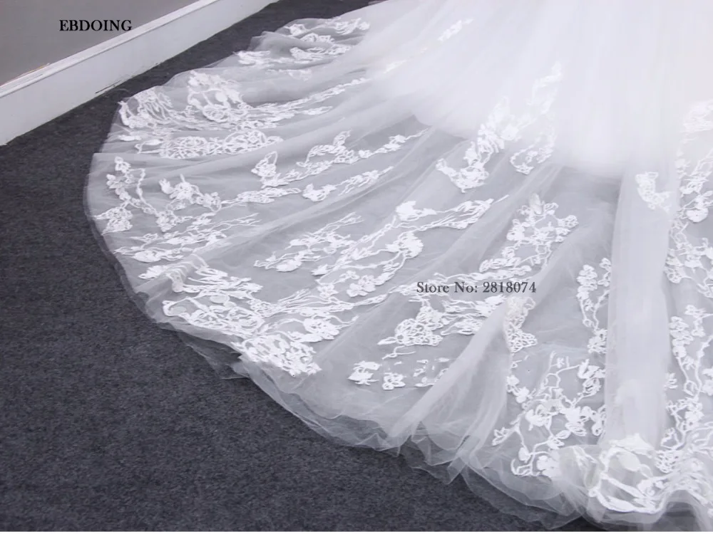 

Real photo Robe De Mariage Wedding Dresses Vestidos De Novia A-line O-neck Custom Made Wedding Gown With Lace Appliques