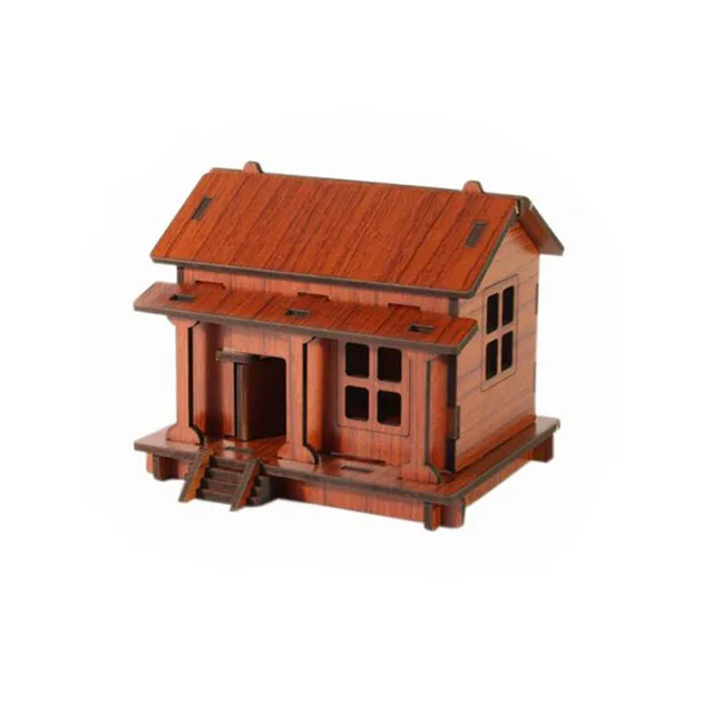 

Creative Wooden Puzzle 3D Toys New DIY House 3d Jigsaw Puzzles Toys For Children Wooden Children Intelligence Toy Puzzle Games