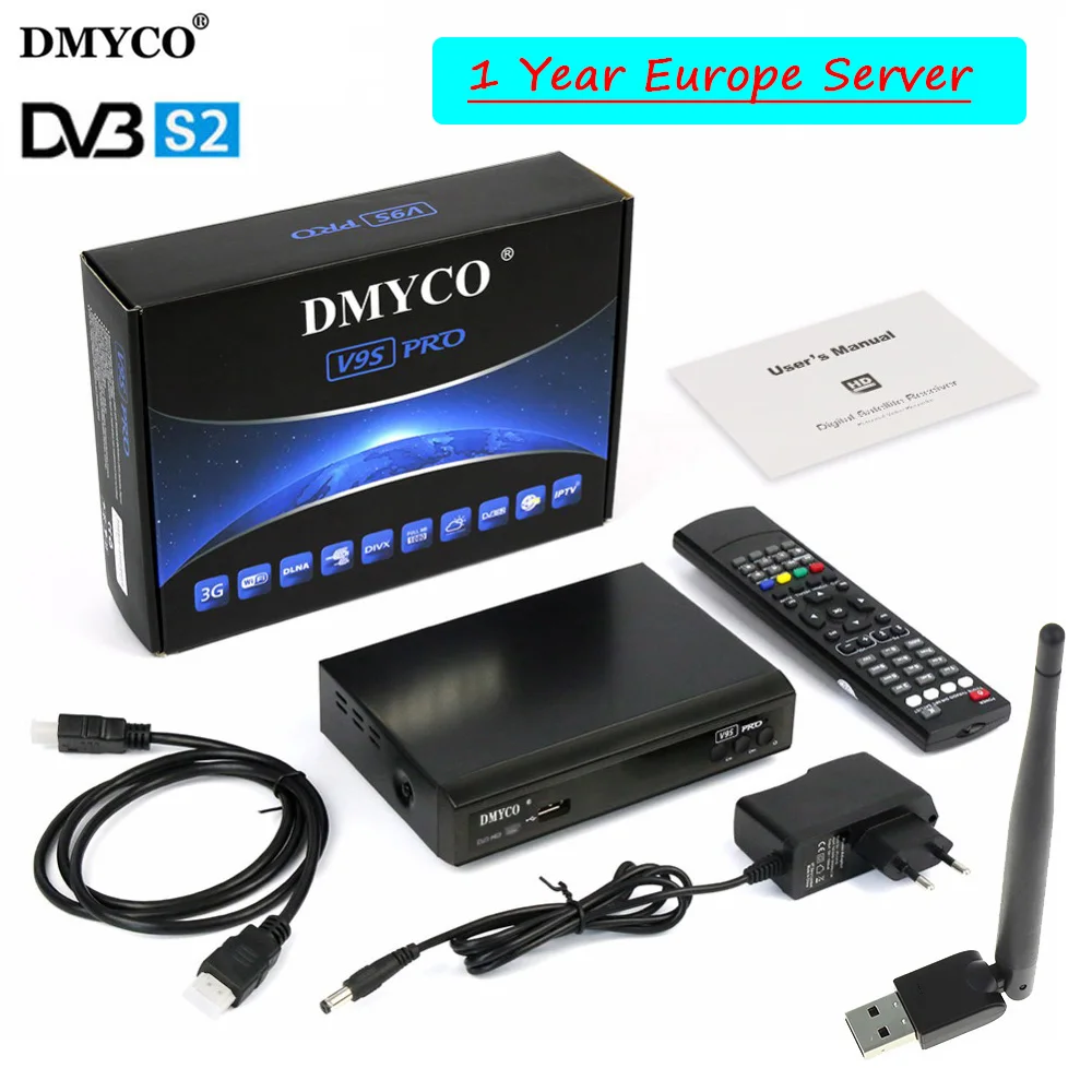 Бесплатная 1 год Европа кабель сервера V9S PRO DVB-S2-цифра спутниковый