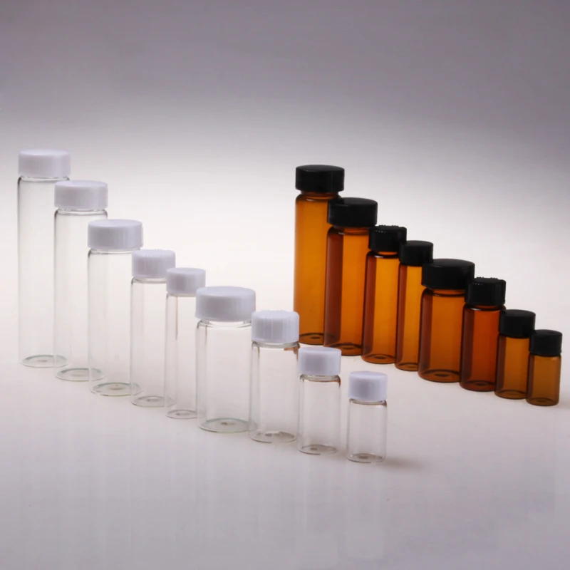 

Hot sale 50ml Essential Oil Bottle With Plastic Lids, Sample Glass Bottle, 50cc Glass Vials, Glass Container