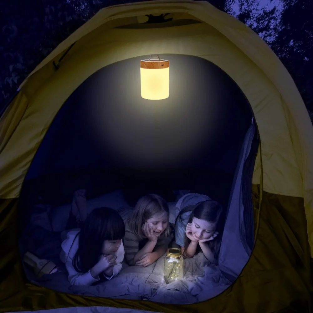 Rechargeable LED Night Light Touch Control Night Lamp Dimmable RGB Color for Children Bedrooms Atmosphere Lamp With Hook