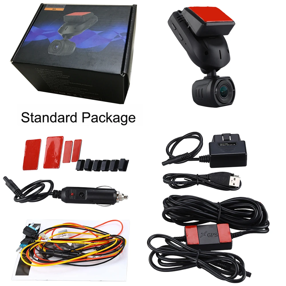 

Conkim New Mini Q9 HD Car DVR 2 Cameras Front 1080P+Rear View Camera With Super Capacitor Car Recorder Parking Mode GPS Tracker