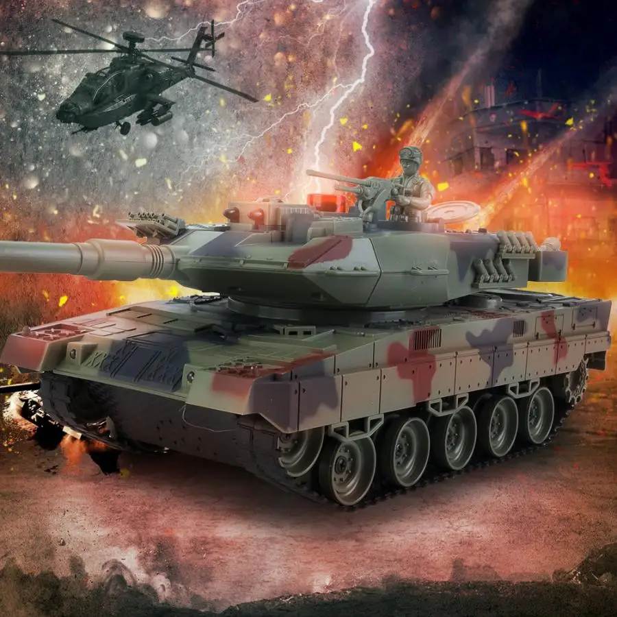 1:24 пластик rc Танк Игрушка дистанционное управление Детская Игрушка имитация военная модель игрушки для детей