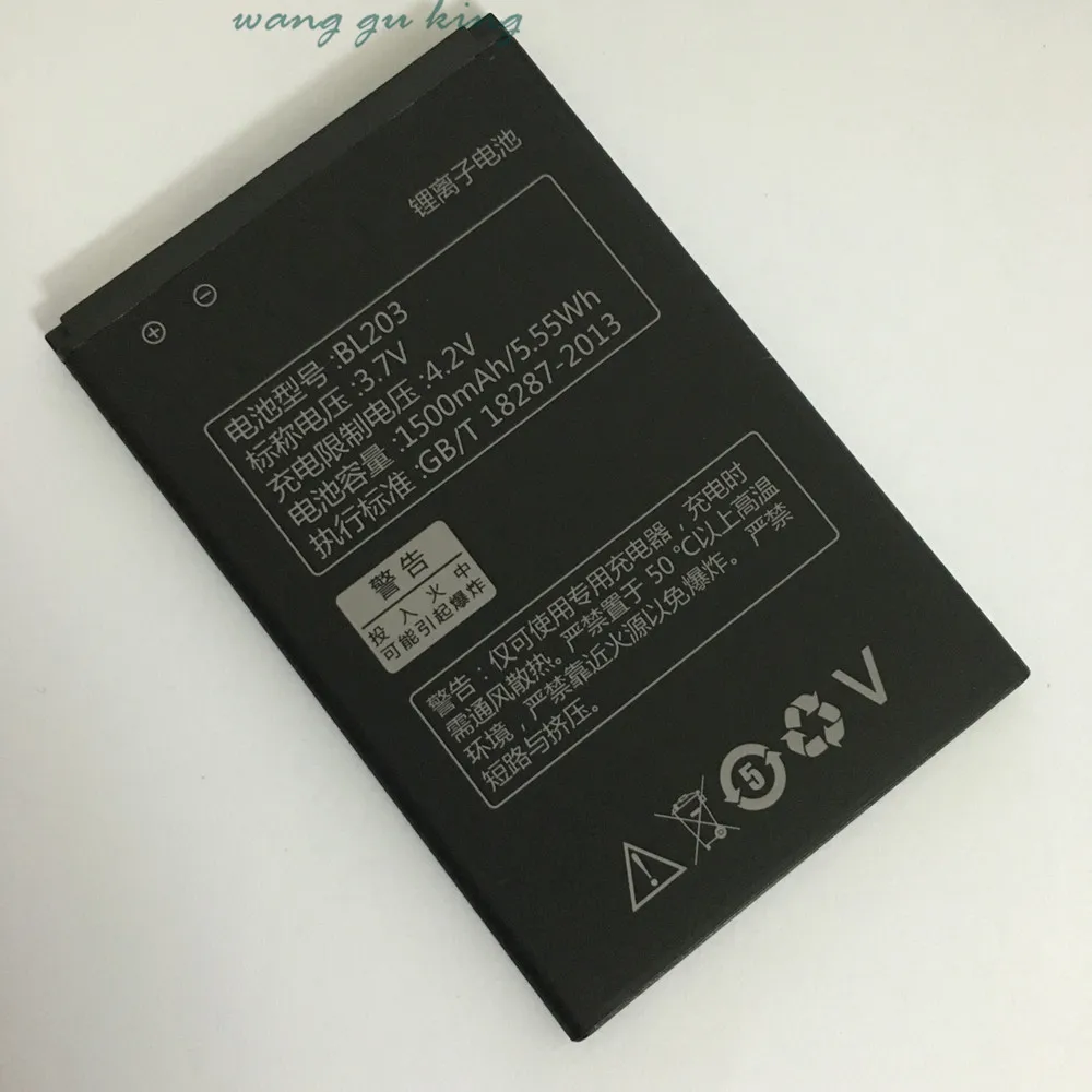 100% оригинальная запасная батарея BL203 1500 мАч для Lenovo A66 A278T A365E A308T A369 A318T A385E |