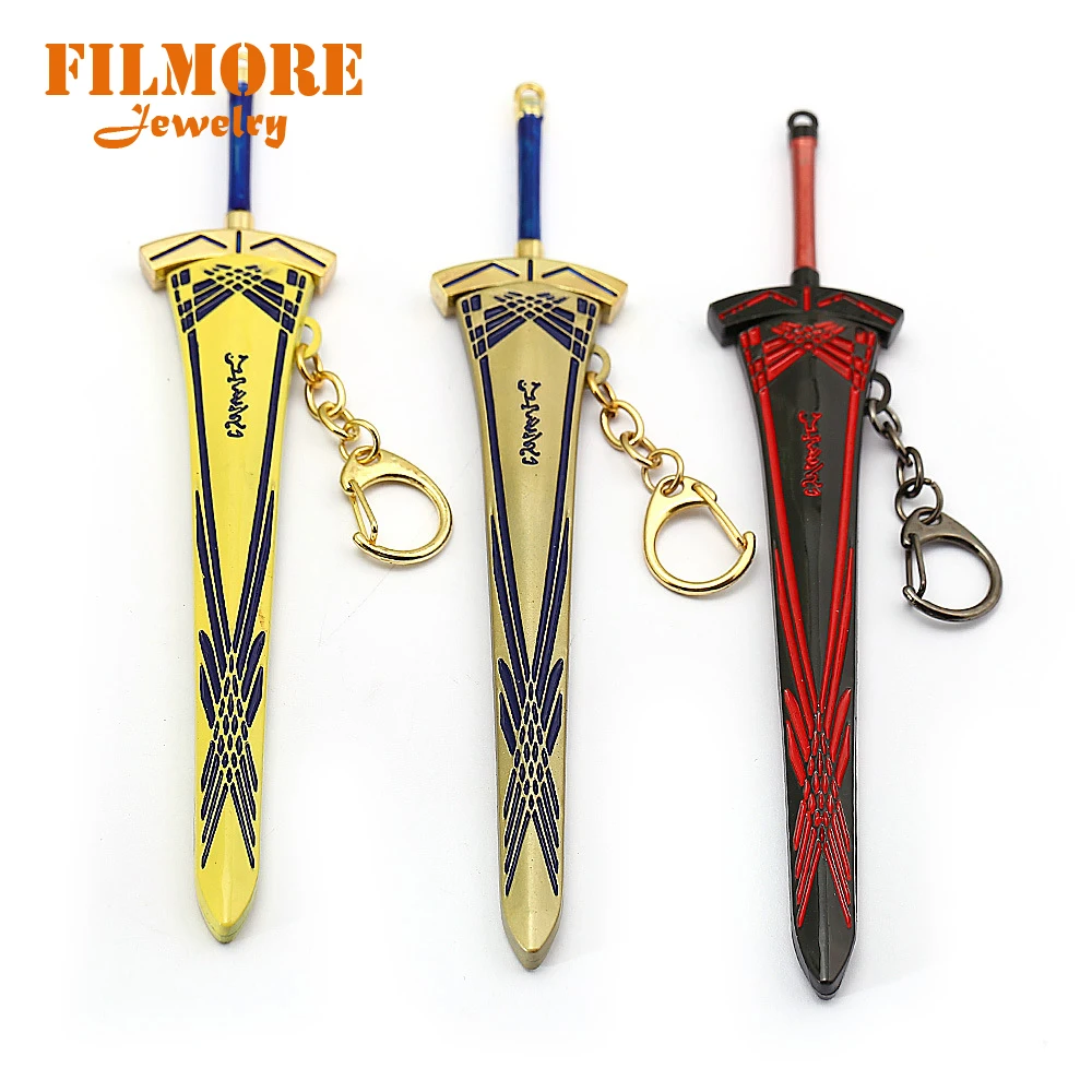 Filmore аниме Fate Saber брелок на ключи с кольцом из сплава Holder Black 17 см Подвеска в виде