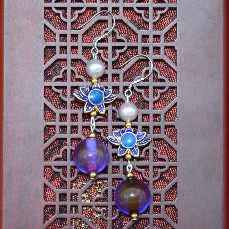 Длинные женские серьги из пчелиного воска с круглыми бусинами|long earrings|earrings longbeads