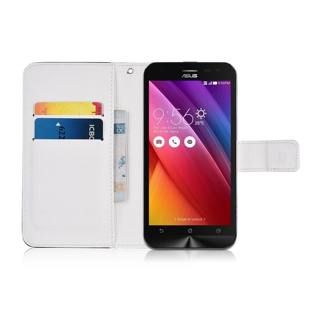 Чехол бумажник с мультипликационным рисунком чехол для Asus ZenFone 2 Laser ZE500KL ZE500KG из