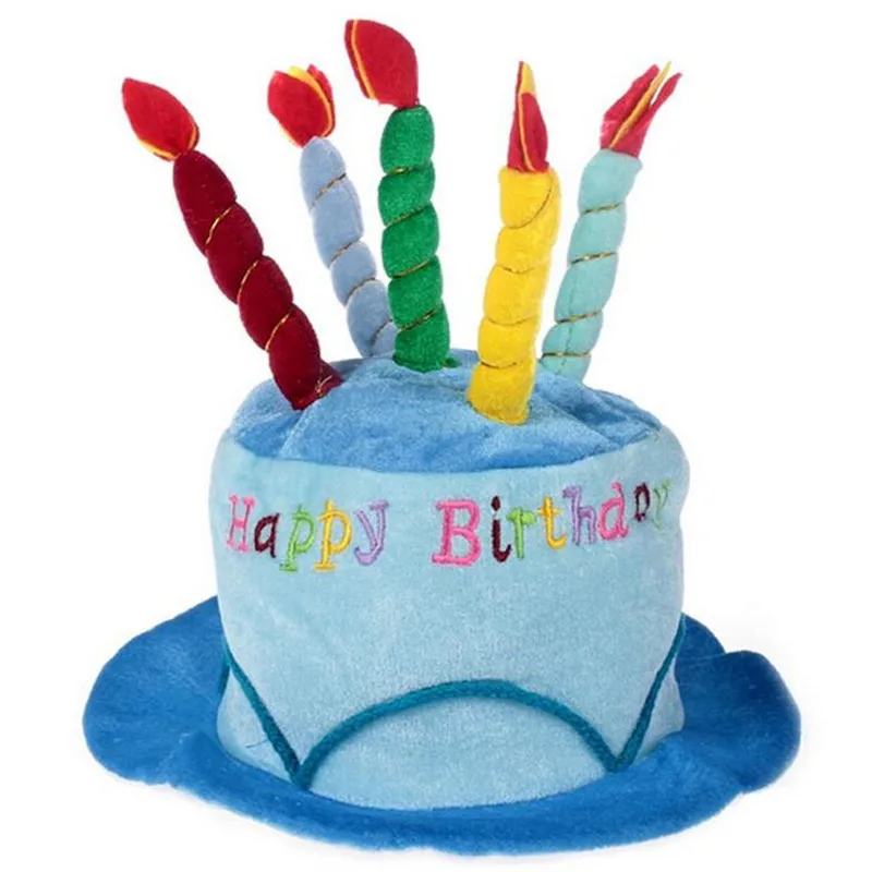 

New Children Birthday Cake Hat Cute Cake Candles Caps Adults Party Hats Headwear Birthday Party Supplies