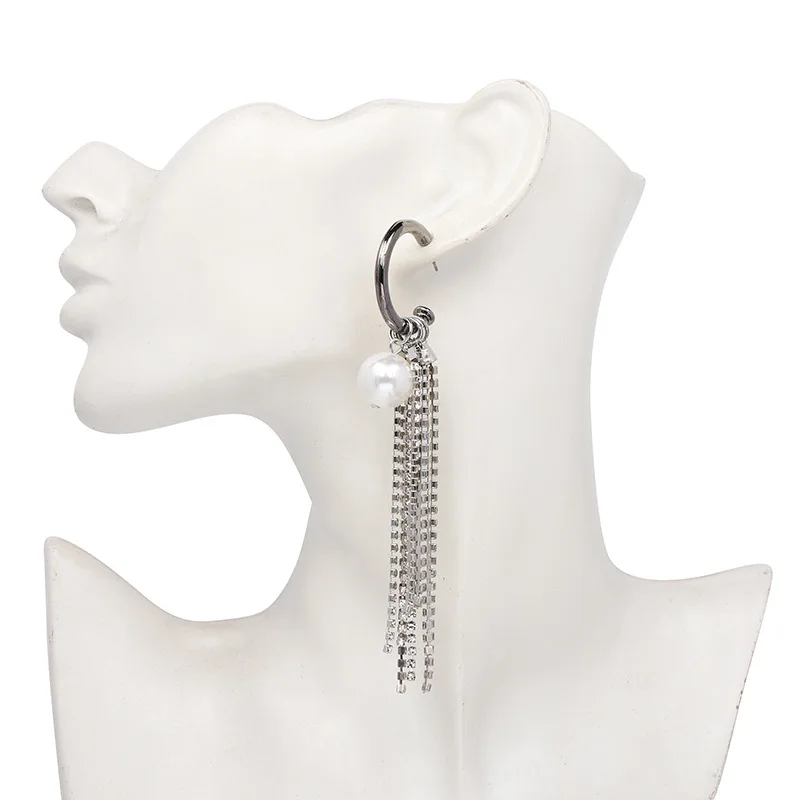 Fashion Earrings Wholesale New Women Chain Simulated Pearl Tassel Vintage Statement Drop 2018 Jewelry Earings | Украшения и