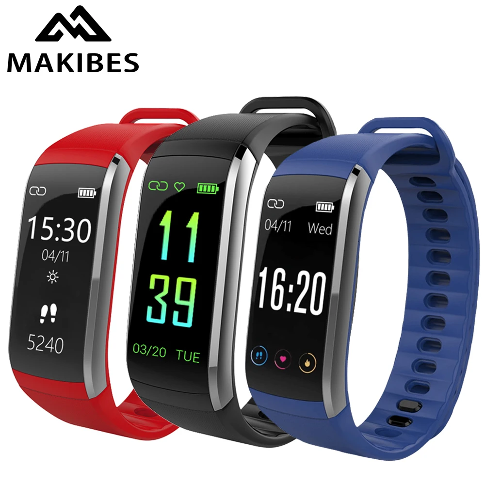Makibes KR02 Цвет Экран смарт браслет IP68 Водонепроницаемый Sport Band gps монитор сердечного
