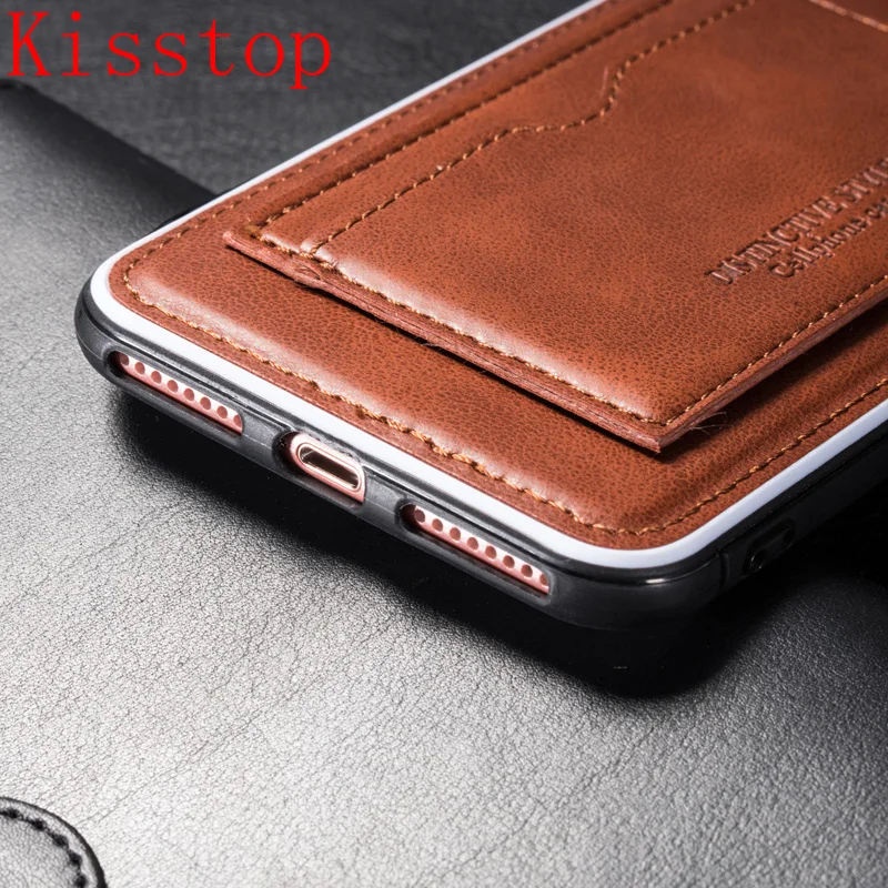 Kisstop Роскошный чехол для телефона из искусственной кожи iPhone 8 7 6 6S X XR XS MAX бумажник