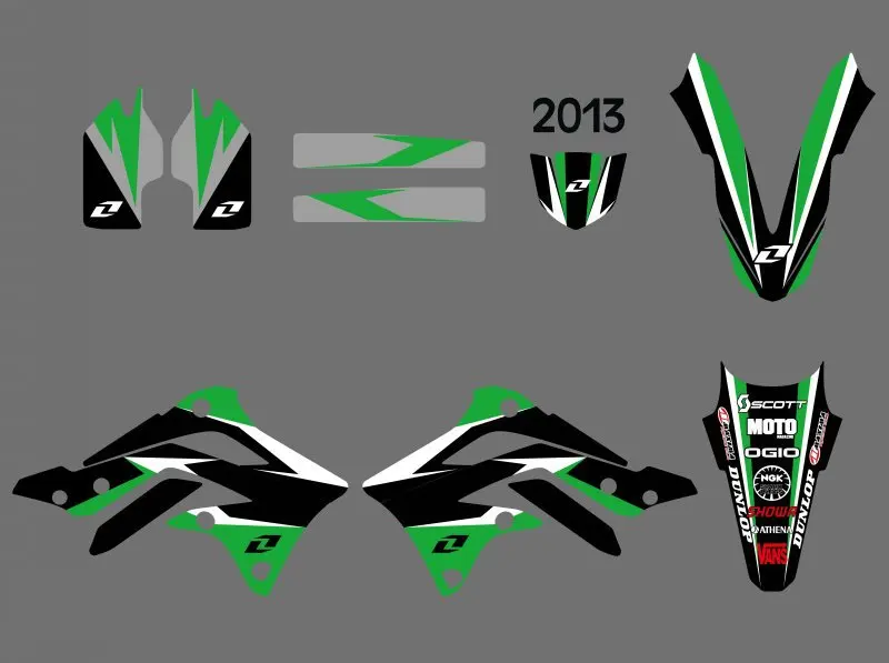 Новый стиль (0396) команда графики и фоны наклейки Наборы для Kawasaki KX450F KXF450 2013 KXF 450 KX