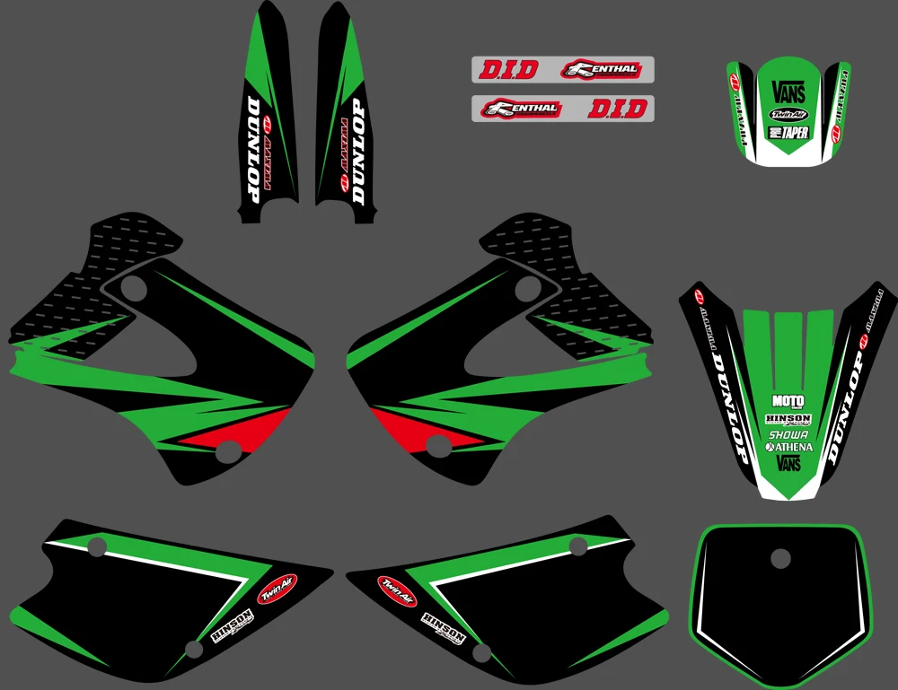 Мотоцикл Новый Стиль команда Графика фон Наклейка Набор наклеек для Kawasaki KX85 KX100 KX