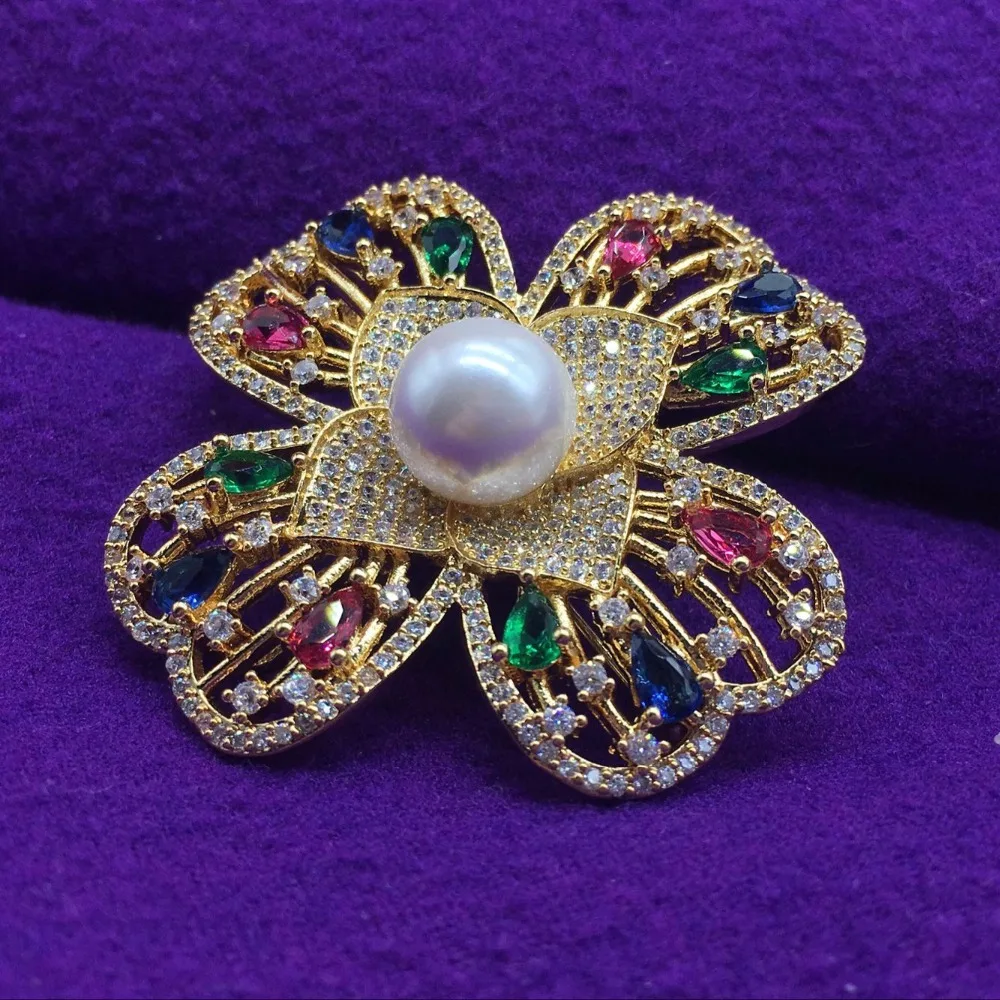 

Micro inlay zircon brooch small copper scarf shirt lapel pin gold wedding party gift ladies brooch ladies