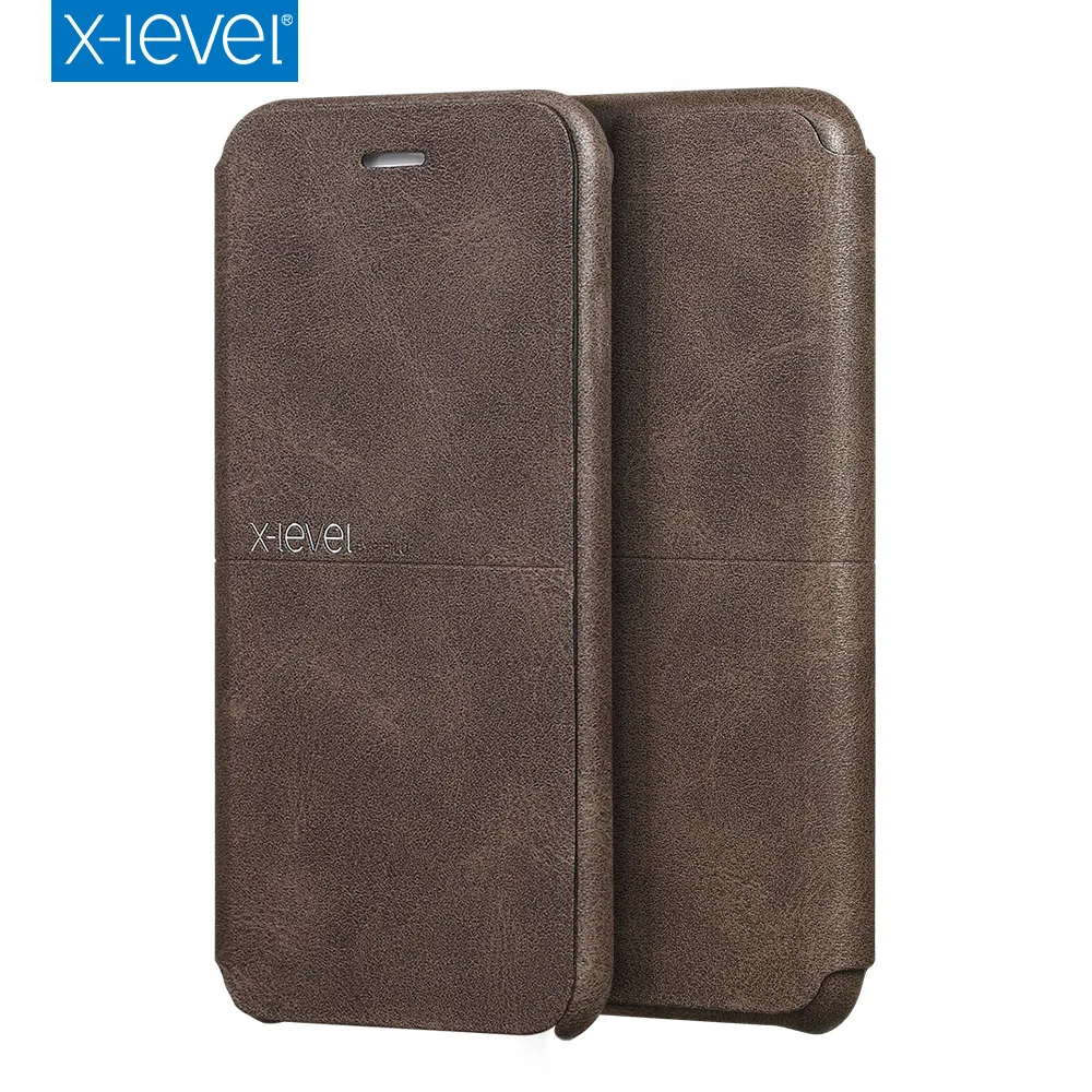 X Level Extreme PU Leather Case Flip Phone For iPhone 7 6 6s plus 5 Luxury Stand Cover|case flip|case for iphonephone cases |