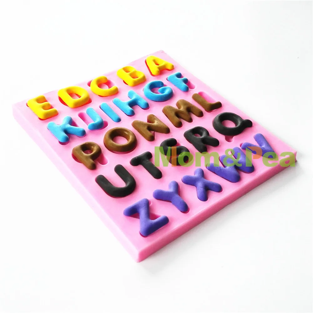 Mom&ampPea 0758 Free Shipping Capital Letters Shaped Silicone Mold Cake Decoration Fondant 3D Food Grade | Дом и сад