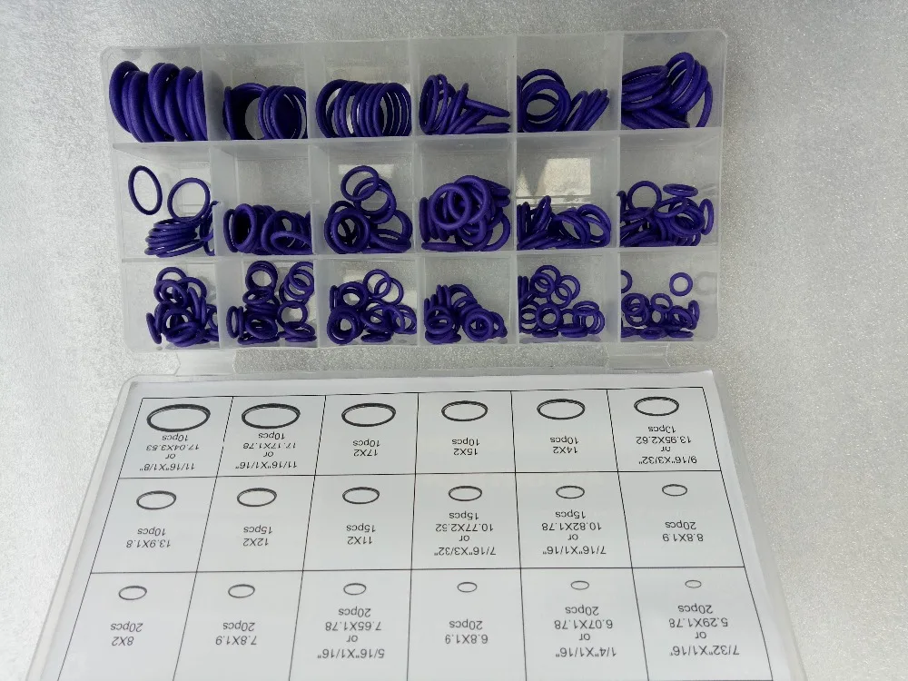 Новинка 270 шт./R134a R12 ассортимент резиновых уплотнительных колец для