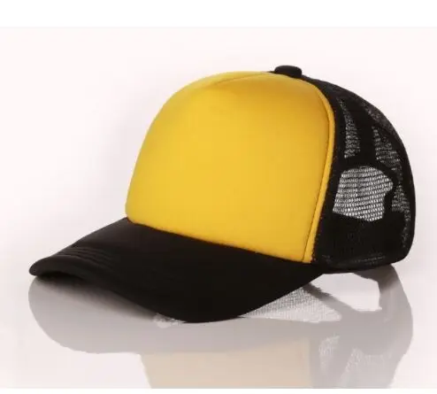 black and yellow 5 шт./партия, летние мужские повседневные сетчатые бейсболки для взрослых, с принтом «сделай сам», индивидуальный дизайн логотипа, бейсболки, кепки, кепки, пляжные бейсболки - Цвет: black and yellow